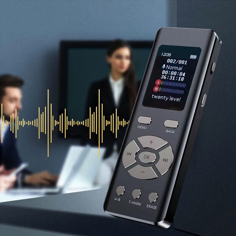 16 GB inteliģents trokšņu samazināšanas balss ierakstītājs ar mikrofonu Augstas precizitātes AB cilpas atskaņošana MP3 2 kanālu stereo ierakstīšana