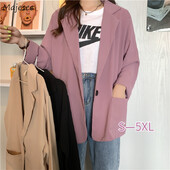 S-5XL Nový prírastok, ležérne saká pre ženy, voľné vrecká, kórejský preppy štýl, jednoduché, univerzálne, vrchné oblečenie pre mladých, móda pre BF