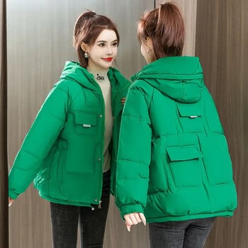 Thickenedpuffer Jacket Croppeddown Βαμβακερό παλτό Loose-fit Slimmingpadddded Jacket για γυναίκες Petite Wintermother\'s Attires Parkas