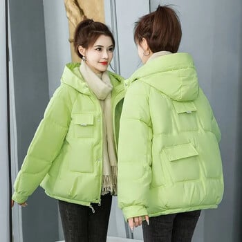 Thickenedpuffer Jacket Croppeddown Βαμβακερό παλτό Loose-fit Slimmingpadddded Jacket για γυναίκες Petite Wintermother\'s Attires Parkas