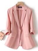 Blazer de vară coreeană pentru femei, nou solid, subțire, cu un singur buton, jachetă pentru damă, roz Blazer pentru femei, îmbrăcăminte exterioară Casaco Feminino S-4XL