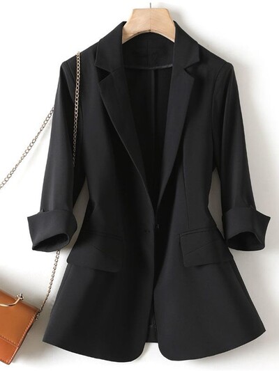 Blazer de vară coreeană pentru femei, nou solid, subțire, cu un singur buton, jachetă pentru damă, roz Blazer pentru femei, îmbrăcăminte exterioară Casaco Feminino S-4XL