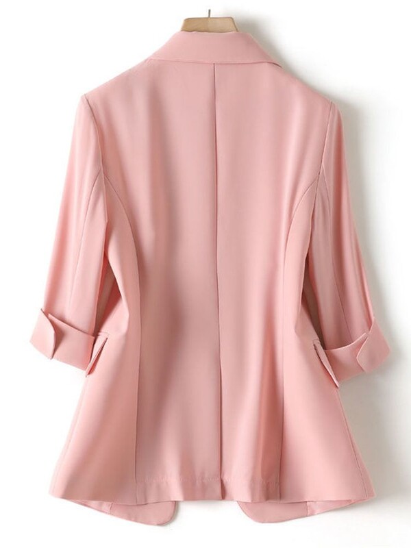 Blazer de vară coreeană pentru femei, nou solid, subțire, cu un singur buton, jachetă pentru damă, roz Blazer pentru femei, îmbrăcăminte exterioară Casaco Feminino S-4XL