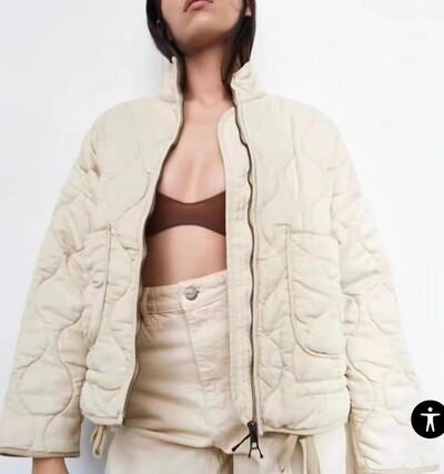 Női pamut kabát 2023 téli divat zseb húzózsinór meleg vintage hosszú ujjú cipzár női felsőruházat felsők kabát