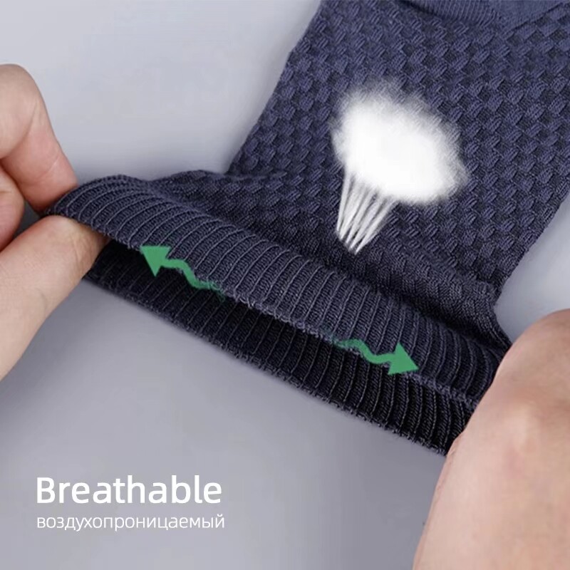 5 pāri bambusa šķiedras vīriešu zeķes klasiskas biznesa apkalpes zeķes pavasara rudens gadījumam, ērtas, elpojošas, kompresijas bambusa soks