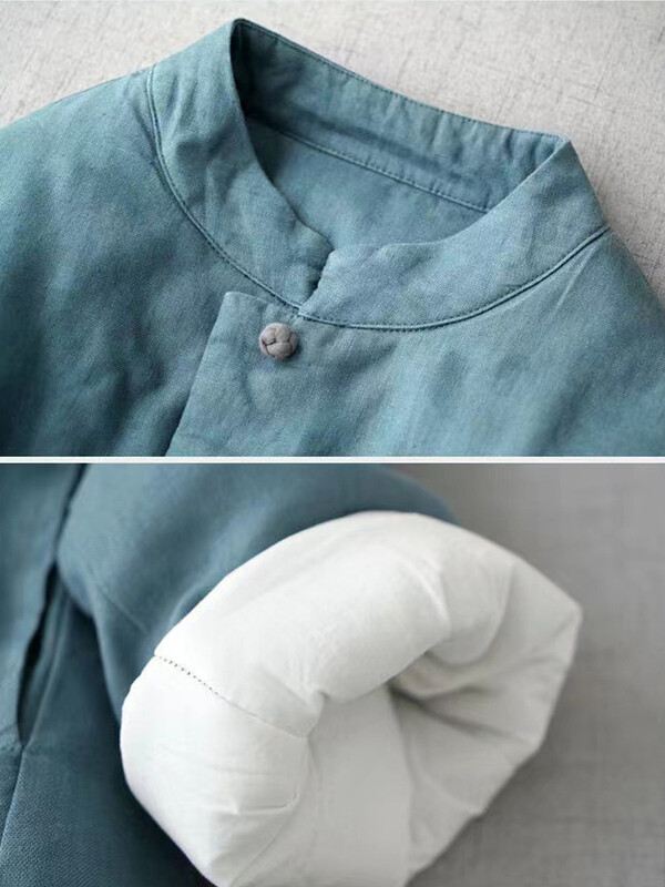 Висококачествено ретро дамско зимно палто в японски стил за 2024 г. Ново голямо свободно, памучно подплатени копчета Парки, дълги ватирани връхни дрехи