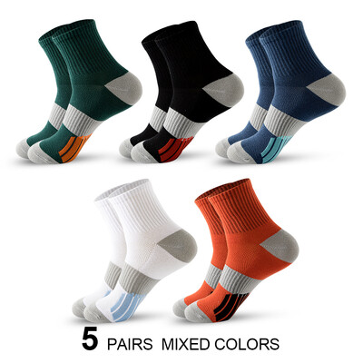 Ανδρικές κάλτσες αστραγάλου με μαξιλάρι αθλητικές κάλτσες για τρέξιμο που αναπνέουν άνετα για 5 ζευγάρια Αθλητική κάλτσα για άνδρες