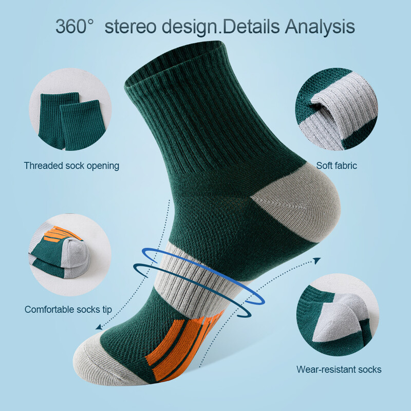 Ανδρικές κάλτσες αστραγάλου με μαξιλάρι αθλητικές κάλτσες για τρέξιμο που αναπνέουν άνετα για 5 ζευγάρια Αθλητική κάλτσα για άνδρες