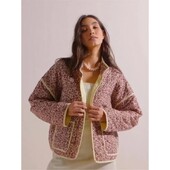 Nový elegantný vintage kvetinový bavlnený kabát, jesenná zimná dámska bunda s dlhým rukávom, kardigan s vreckom, streetwear krátka prešívaná bunda