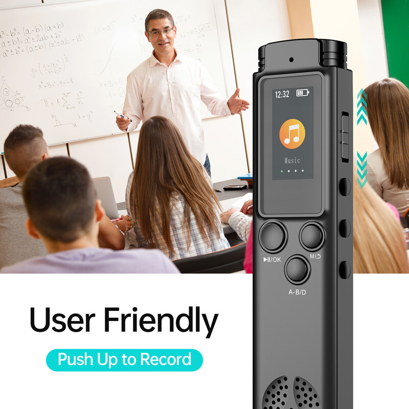 K96 64GB skaitmeninis diktofonas Balsu suaktyvintas garso įrašymo triukšmo mažinimas su atkūrimu MP3 muzikos grotuvu 280 val. įrašymas