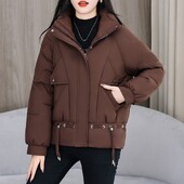 Női ruházat Téli pehelypamutkabát Női rövid Parkas felsők Meleg felsőruházat lányoknak Diákkenyér Alkalmi dzseki