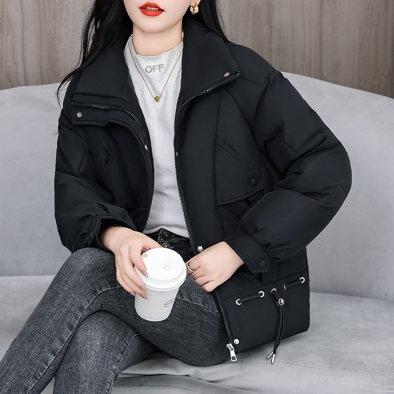Női ruházat Téli pehelypamutkabát Női rövid Parkas felsők Meleg felsőruházat lányoknak Diákkenyér Alkalmi dzseki