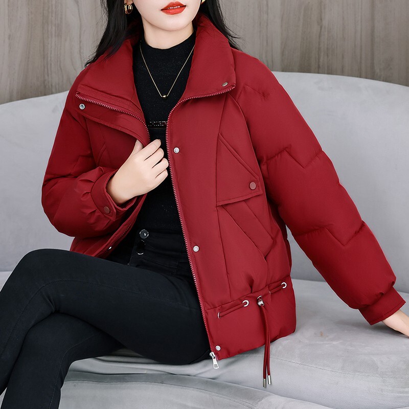 Női ruházat Téli pehelypamutkabát Női rövid Parkas felsők Meleg felsőruházat lányoknak Diákkenyér Alkalmi dzseki
