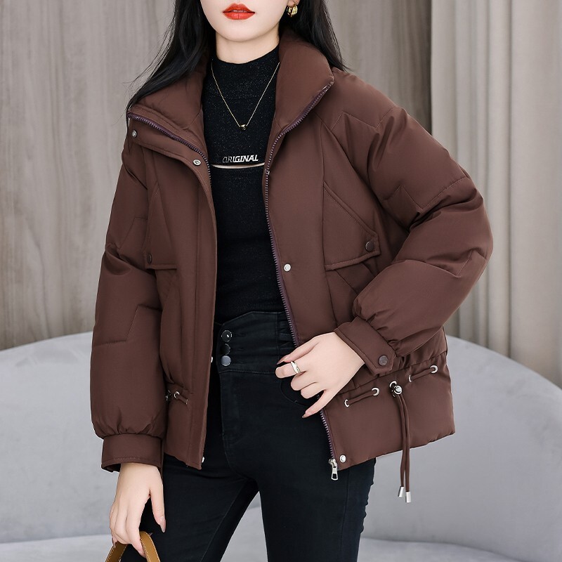 Női ruházat Téli pehelypamutkabát Női rövid Parkas felsők Meleg felsőruházat lányoknak Diákkenyér Alkalmi dzseki