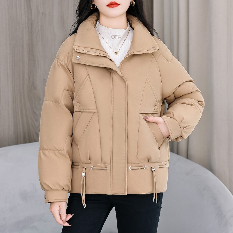 Női ruházat Téli pehelypamutkabát Női rövid Parkas felsők Meleg felsőruházat lányoknak Diákkenyér Alkalmi dzseki