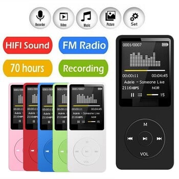 Συμβατό με Bluetooth Mp3 Music Player χωρίς απώλειες φορητό ραδιόφωνο Fm Εξωτερικό Εξαιρετικά λεπτό Φοιτητικό Sports Walkman Mp3 Player Recorder