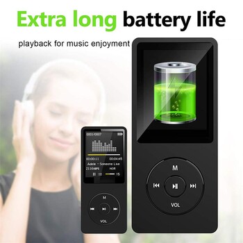 Συμβατό με Bluetooth Mp3 Music Player χωρίς απώλειες φορητό ραδιόφωνο Fm Εξωτερικό Εξαιρετικά λεπτό Φοιτητικό Sports Walkman Mp3 Player Recorder