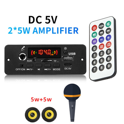 Bluetooth 5.0 MP3 декодерна платка 2*75W 80W усилвател Аудио плейър 12V Направи си сам MP3 плейър Автомобилен FM радио модул TF USB микрофон Запис на разговор
