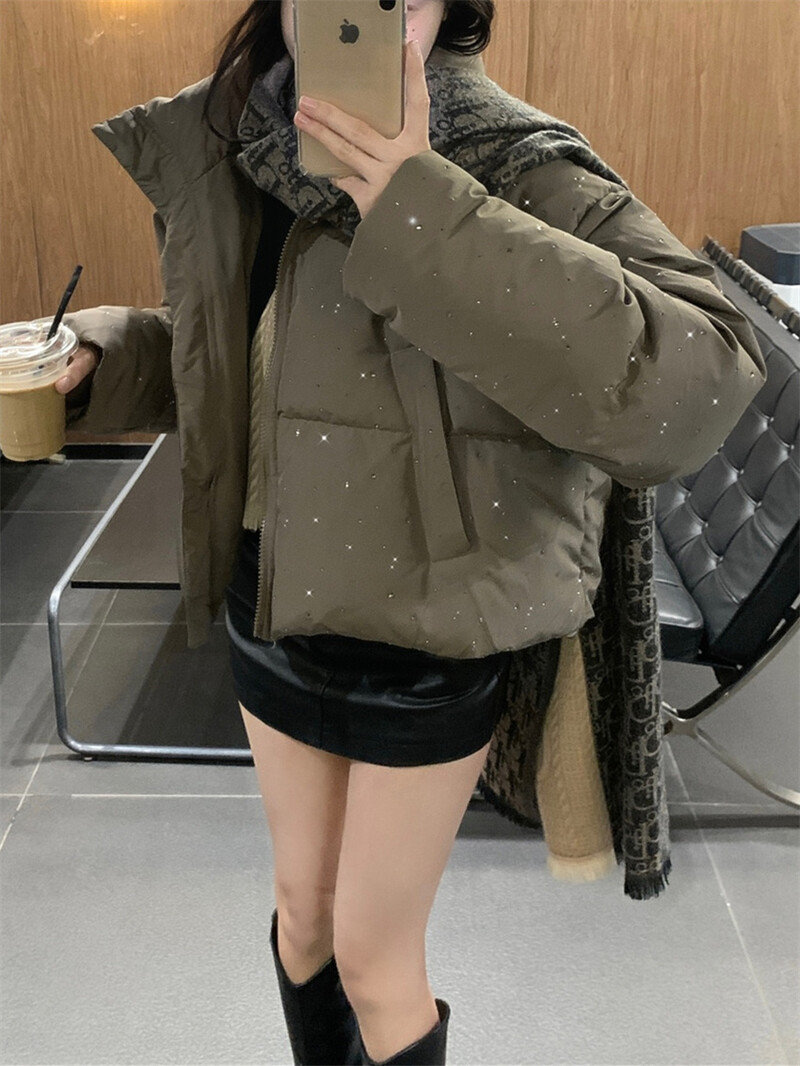PLAMTEE Топли зимни свободни пухени якета Дамски сладки High Street Slim Chic Нови 2024 г. Ежедневни офис дамски универсални ежедневни паркове