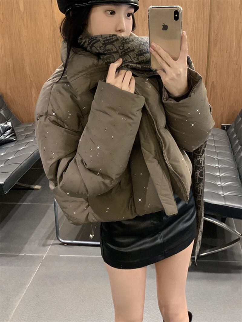 PLAMTEE Топли зимни свободни пухени якета Дамски сладки High Street Slim Chic Нови 2024 г. Ежедневни офис дамски универсални ежедневни паркове