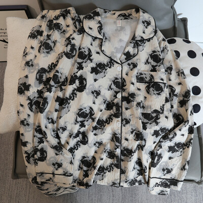 Moterų pižamų rinkinys Rudeninis mielas mielas meškiuko raštas ilgomis rankovėmis miegui Dirbtinė medvilnė Laisvalaikis Namų drabužiai Naktiniai kelnių komplektai