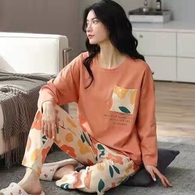 Nové dámske pyžamo s dlhým rukávom a dlhými nohavicami, domáce oblečenie, pani Plus Size, jednoduché voľné, pohodlné, voľnočasové, dámske oblečenie, vonkajšie oblečenie
