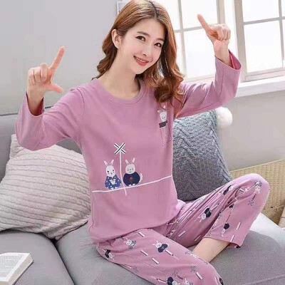 Nové dámske pyžamo s dlhým rukávom a dlhými nohavicami, domáce oblečenie, pani Plus Size, jednoduché voľné, pohodlné, voľnočasové, dámske oblečenie, vonkajšie oblečenie