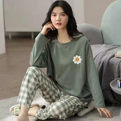 Nové dámske pyžamo s dlhým rukávom a dlhými nohavicami, domáce oblečenie, pani Plus Size, jednoduché voľné, pohodlné, voľnočasové, dámske oblečenie, vonkajšie oblečenie