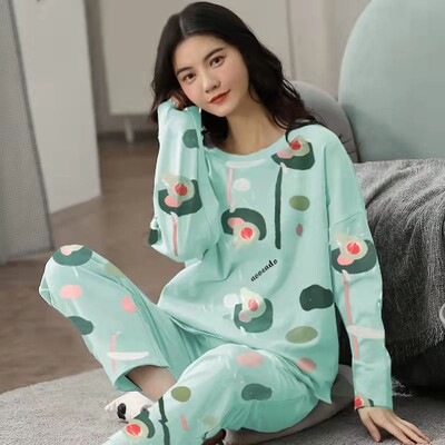 Nové dámske pyžamo s dlhým rukávom a dlhými nohavicami, domáce oblečenie, pani Plus Size, jednoduché voľné, pohodlné, voľnočasové, dámske oblečenie, vonkajšie oblečenie