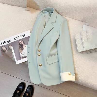Φθινοπωρινό χειμερινό Γραφείο Lady Blazer Γυναικείο μπουφάν 2024 Μοδικό μακρυμάνικο παλτό Γυναικείο blazers Feminino Νέα σε πανωφόρια casual