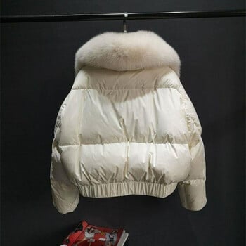 Winter Big Fur Down Parka Γυναικεία Χειμερινά Ζεστά Παλτό Puffer Jacket Αδιάβροχο Snow Parka με αφαιρούμενη πανωφόρια από ψεύτικη γούνα