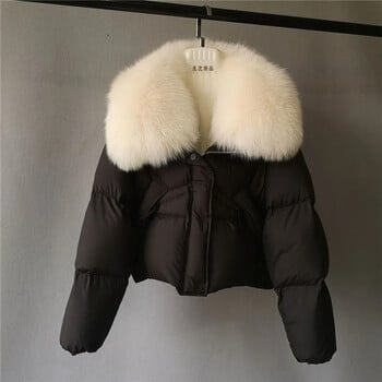 Winter Big Fur Down Parka Γυναικεία Χειμερινά Ζεστά Παλτό Puffer Jacket Αδιάβροχο Snow Parka με αφαιρούμενη πανωφόρια από ψεύτικη γούνα