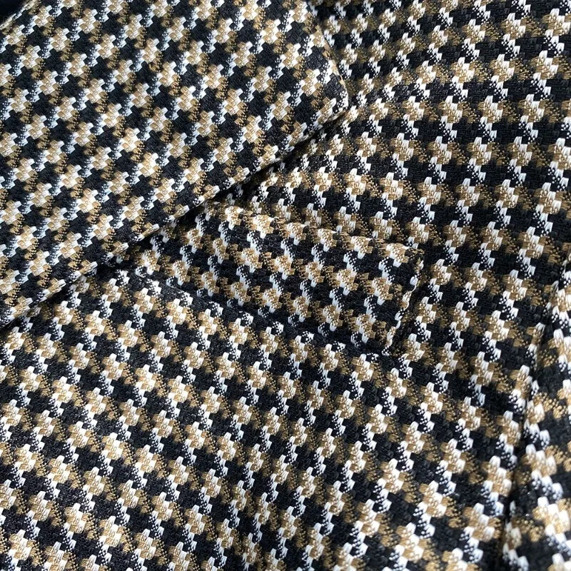 Ανοιξιάτικο φθινόπωρο Vintage καρό Crop Blazer Top Chic Κομψά ρούχα γραφείου Lady Streetwear Κοστούμι Γυναικεία παλτό με διπλό στήθος