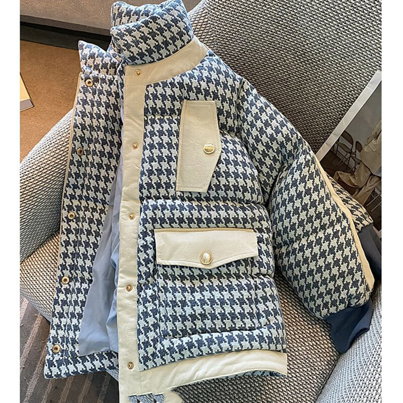 Зимна памучна подплатена пухена парка Ново удебелено по-топло яке с цип Дамско голямо свободно връхно облекло Дамско