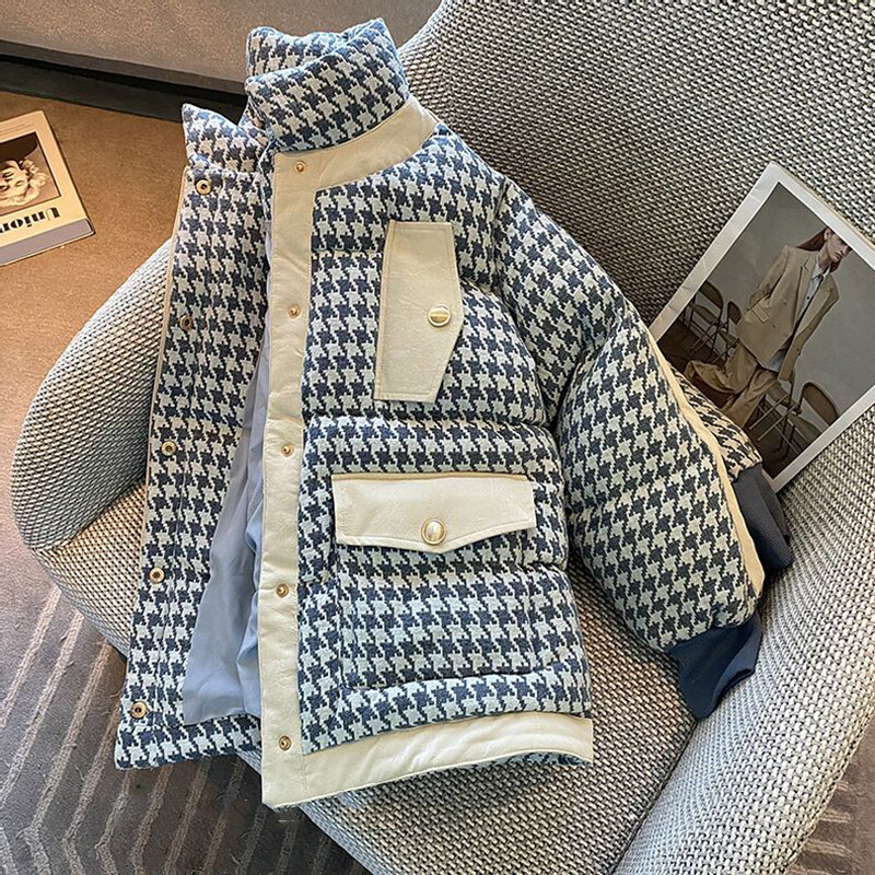 Зимна памучна подплатена пухена парка Ново удебелено по-топло яке с цип Дамско голямо свободно връхно облекло Дамско