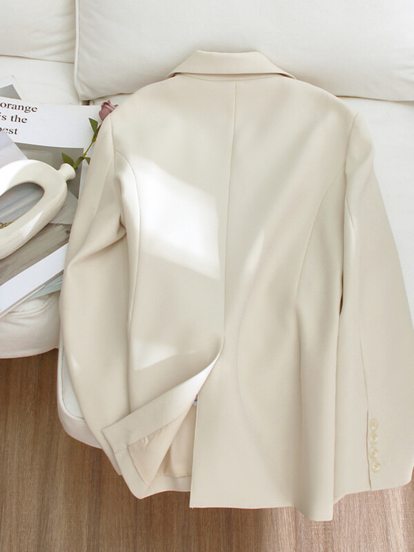 LANMREM Designer Spliced Blazer Παλτό για Γυναικείες Μονόστηθο μακρυμάνικα Ακανόνιστα Παλτό Γυναικεία Ρούχα 2023 Φθινόπωρο 32D163