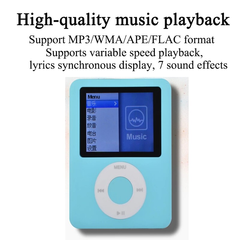 Mini MP3 hudobný prehrávač Vysokokvalitný prenosný MP3 rádiový prehrávač Podpora FM rádia Video E-kniha s veľkou pamäťou