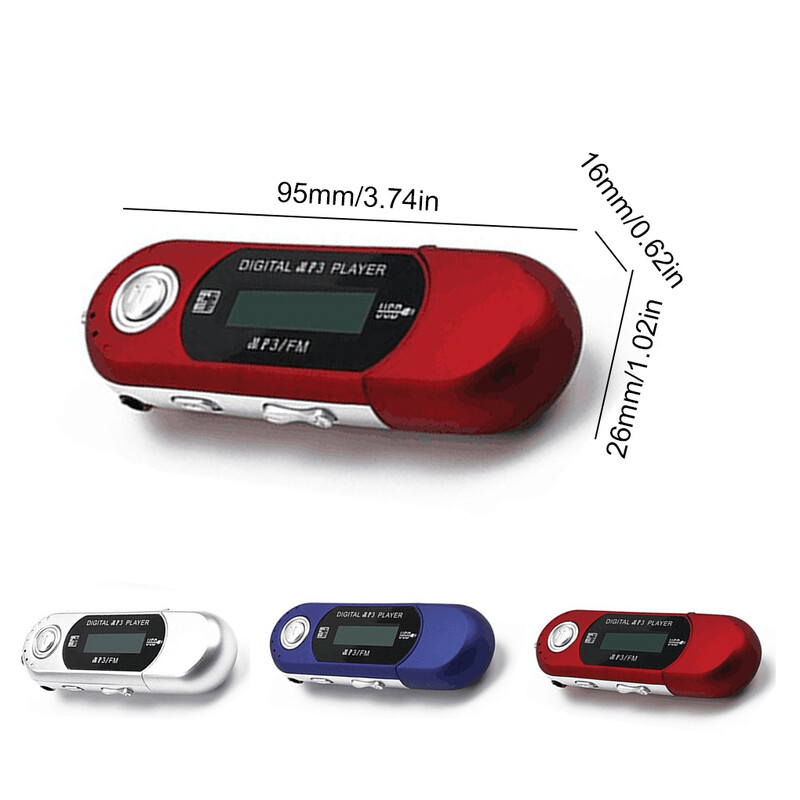 2-ühes mini-MP3-mängija, väike välkmäluseade, kerge mitmekeelne LCD-muusikamängija koos 3,5 mm helipistikuga kodu jaoks ilma SD-kaardita
