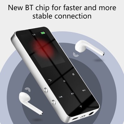 MP3 lejátszó Bluetooth-kompatibilis hangszóróval Érintőgombok Zene Sztereó HiFi Hangszóró Fém hordozható Walkman felvétellel