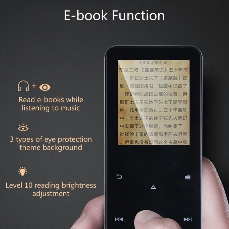 MP3 lejátszó Bluetooth-kompatibilis hangszóróval Érintőgombok Zene Sztereó HiFi Hangszóró Fém hordozható Walkman felvétellel