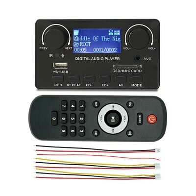 LCD displej Bluetooth 5.0 MP3 dekodér doska podpora handsfree nahrávanie FM DC 12V MP3 WMA WAV APE FLAC audio prehrávač