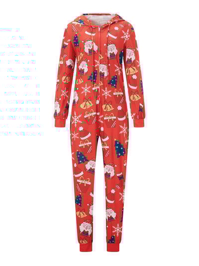 Moterys Vyrai Poros Kalėdų pižamos Kombinezonas Moliūgas Elnias Kalėdų Senelis Spausdinti Ilgi Šliaužtinukai Miegui su gobtuvu Helovino naktiniai drabužiai