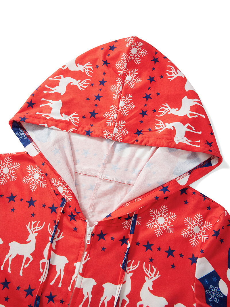 Moterys Vyrai Poros Kalėdų pižamos Kombinezonas Moliūgas Elnias Kalėdų Senelis Spausdinti Ilgi Šliaužtinukai Miegui su gobtuvu Helovino naktiniai drabužiai