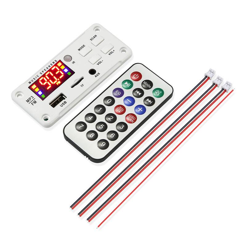 50W 2*25W Pastiprinātājs Bluetooth 5.0 12V MP3 Dekoders Borta Auto Audio USB TF FM Radio modulis MP3 atskaņotājs