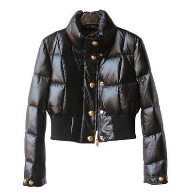 Корейско късо зимно яке Дамско яке с яка и стояща Топла парка Дамско зимно яке с памучна подплата Ултра леко топло ежедневно палто