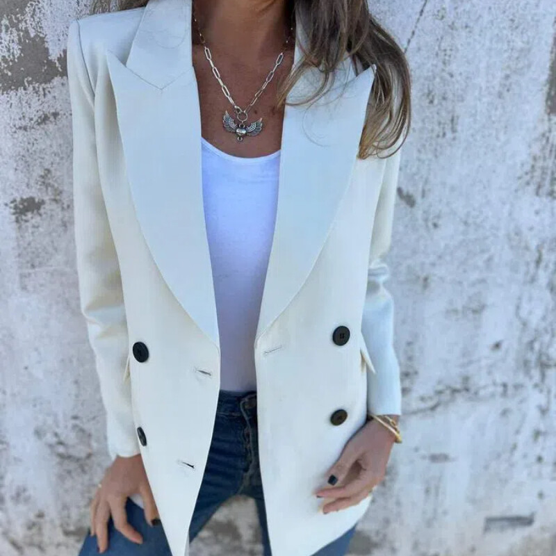 Primăvară Toamnă Buzunare de culoare uni cu nasturi Îmbrăcăminte pentru femei Cardigan cu mânecă lungă Cămașă Paltoane Casual Blazere Formale Topuri pentru navetiști