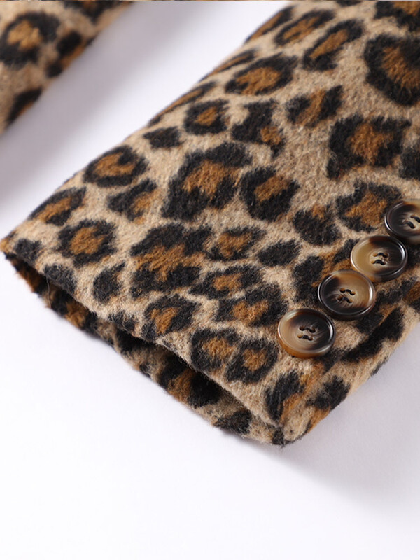 Leopárdmintás női blézer öltöny, alkalmi, bevágott, egygombos, hosszú ujjú női kabát, 2024-es divatos őszi irodai női felsőruházati kabát