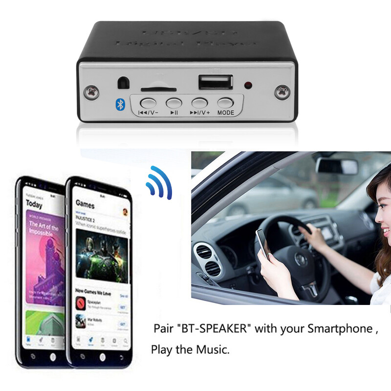 Bluetooth 5.0 auto MP3-mängija MP3-dekoodri plaat 12V USB-dekoodri plaat tugi TF-kaardi pesa USB FM-moodul kaugjuhtimispuldiga