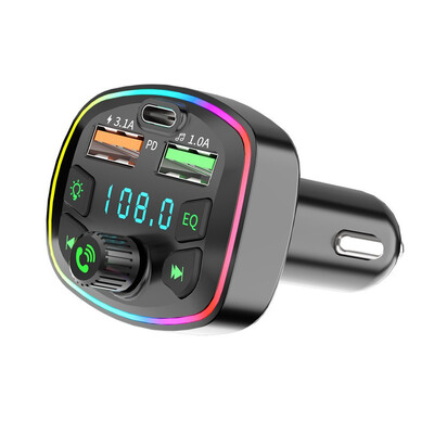 Автомобилен MP3 плейър Fm трансмитер Безжичен Bluetooth 5.0 Аудио приемник за намаляване на шума Автомобилен комплект Dual USB 3.1A/4.8A Бързо зарядно за кола