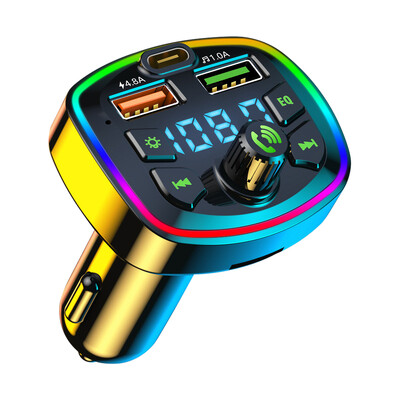 Автомобилен MP3 плейър Fm трансмитер Безжичен Bluetooth 5.0 Аудио приемник за намаляване на шума Автомобилен комплект Dual USB 3.1A/4.8A Бързо зарядно за кола